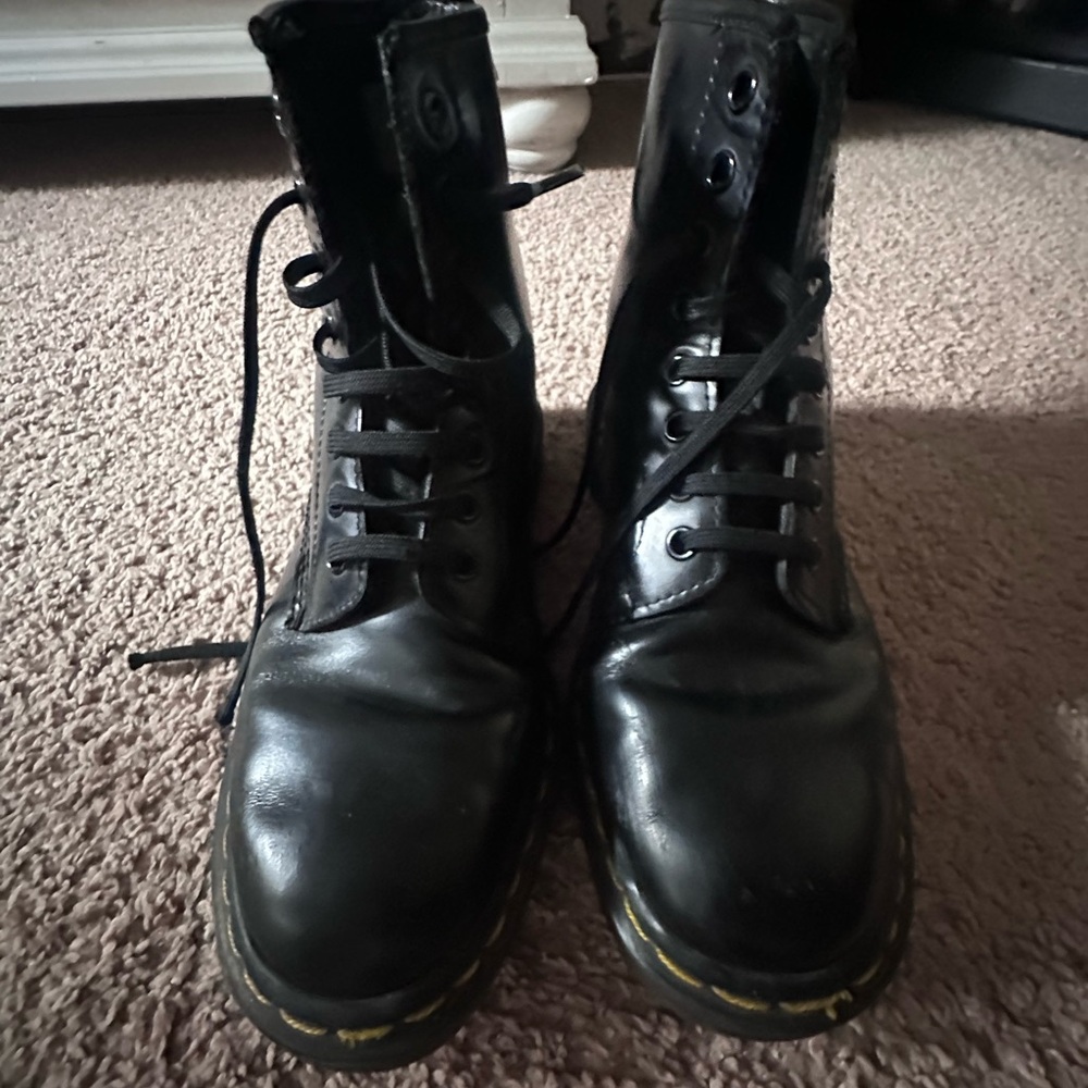 Dr. Martens Black Leather Combat Boots